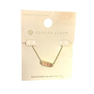 Kendra Scott Gold Necklace with Pink Stone
